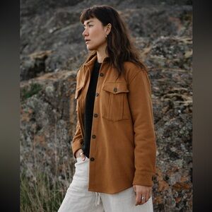 ANIAN Women’s Twill Overshirt - Brown